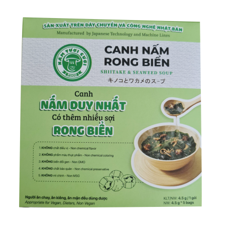 Canh nấm duy nhất có thêm nhiều sợi rong biển