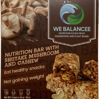 Nutrition bar with shiitake mushroom and cashew appropriates for Vegan, Dieters and Non Vegan